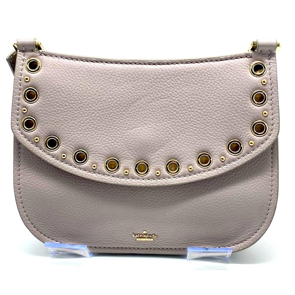 Kate Spade Boulder Lane Maggy Saddle Bag With Gilded Grommets- Nouveau Lavender